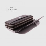Клатч женский TERGAN 79671 Кожаный на два отделения на молнии SIYAH ARSEL Черный Черный
