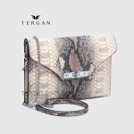 Клатч женский TERGAN 79475 Конвертом Кожаный На цепочке NATURAL PYTHON 