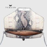 Клатч женский TERGAN 79475 Конвертом Кожаный На цепочке NATURAL PYTHON 
