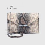 Клатч женский TERGAN 79475 Конвертом Кожаный На цепочке NATURAL PYTHON 