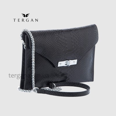 Клатч женский TERGAN 79475 Конвертом Кожаный На цепочкеSIYAH PYTHON