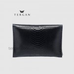 Клатч женский TERGAN 79475 Конвертом Кожаный На цепочке SIYAH PYTHON 