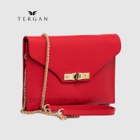 Клатч женский TERGAN 79475 Конвертом Кожаный На цепочкеKIRMIZI FLOATER Красный