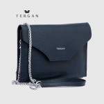 Клатч женский TERGAN 79475 Конвертом Кожаный На цепочке LACIVERT FLOATER Синий