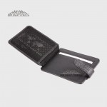 Картхолдер TERGAN 1533 из натуральной кожи SIYAH DANA BASKILI Черный