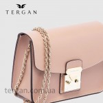 Сумка Женская TERGAN 78972 кожаная на цепочке на плечо NUDE ANALIN Пудра Пудра