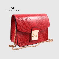 Сумка Женская TERGAN 78972 кожаная на цепочке на плечоKIRMIZI PYTHON