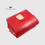 Сумка Женская TERGAN 78972 кожаная на цепочке на плечо KIRMIZI PITON Красный/Розовый