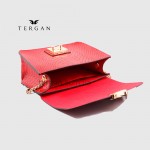 Сумка Женская TERGAN 78972 кожаная на цепочке на плечо KIRMIZI PITON Красный/Розовый