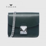Сумка Женская TERGAN 78972 кожаная на цепочке на плечо YESIL ANALIN Зеленый