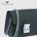 Сумка Женская TERGAN 78972 кожаная на цепочке на плечо YESIL ANALIN Зеленый