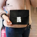 Сумка Женская TERGAN 78972 кожаная на цепочке на плечо SIYAH PITON 