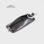 Ключница TERGAN 0192 Кожаная на Одно отделение с кольцом Закрывается на молнию   SIYAH RUSTIC Черный