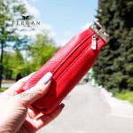 Ключница TERGAN 0193 Стильная Кожаная для ключей среднего размера на молнии  KIRMIZI ARSEL Красный/Розовый