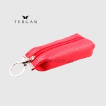 Ключница TERGAN 0193 Стильная Кожаная для ключей среднего размера на молнии  KIRMIZI ARSEL Красный/Розовый