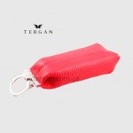 Ключница TERGAN 0193 Стильная Кожаная для ключей среднего размера на молнии  KIRMIZI ARSEL Красный/Розовый