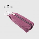 Ключница TERGAN 0193 Стильная Кожаная для ключей среднего размера на молнии  MOR FLOATER Бордовый/Пурпурный