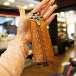 Ключница TERGAN 0193 Стильная Кожаная для ключей среднего размера на молнии  TABA FLOATER Светло-коричневый