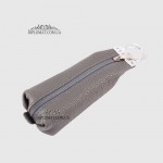 Ключница TERGAN 0193 Стильная Кожаная для ключей среднего размера на молнии  GRI FLOATER Чр