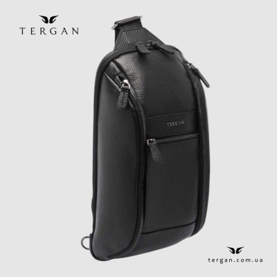 Сумка-слинг мужская TERGAN 21503 кожаная Через одно плечоSIYAH LATIGO