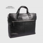 Сумка TERGAN 21432 Кожаная для ноутбука и документов А4 Два накладных кармана Ремень через плечо SIYAH BRIG Черный