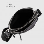 Сумка мужская TERGAN 21408 Кожаная  Через плечо Отделение на металлической молнии SIYAH LATIGO Черный Черный
