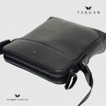 Сумка мужская TERGAN 21408 Кожаная  Через плечо Отделение на металлической молнии  SIYAH LATIGO graphite Черный