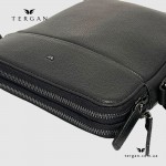 Сумка мужская TERGAN 21408 Кожаная  Через плечо Отделение на металлической молнии  SIYAH LATIGO graphite Черный