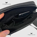 Сумка мужская TERGAN 21408 Кожаная  Через плечо Отделение на металлической молнии  SIYAH LATIGO graphite Черный