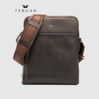 Сумка мужская TERGAN 21408 Кожаная  Через плечо Отделение на металлической молнии KAHVE NAPPA Коричневый