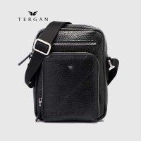 Сумка мужская TERGAN 21430 Кожаная Маленькая с ремнем Через плечо Отделение на металлической молнии SİYAH BRİС / SİYAH RUSTIC
