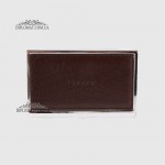 Визитница для своих визиток Металлическая с кожаной вставкой TERGAN 0195  KAHVE RUSTIC Коричневая