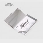 Визитница для своих визиток TERGAN 0195 Металлическая с кожаной вставкой  KIRMIZI RUSTIC Красный