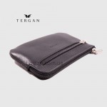 Ключница TERGAN 063 на молнии Кожаная Небольшого размера  SIYAH VEGETAL Черный Черный