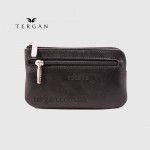 Ключница TERGAN 063 на молнии Кожаная Небольшого размера  SIYAH VEGETAL Черный Черный