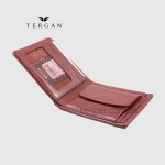 Кошелек мужской TERGAN 1590 Кожаный с Отделением для крупных купюр на металлической молнии  KAHVE NAPPA Темно Коричневый