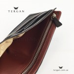 Кошелек мужской TERGAN 1590 Кожаный с Отделением для крупных купюр на металлической молнии  SIYAH NAPPA / 22TABA NAPPA Темно Коричневый