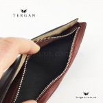 Кошелек мужской TERGAN 1590 Кожаный с Отделением для крупных купюр на металлической молнии  SIYAH NAPPA / 22TABA NAPPA Темно Коричневый