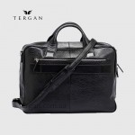 Мужская кожаная сумка для документов и Ноутбука TERGAN 21427  SİYAH BRİС / SİYAH RUSTIC Черный