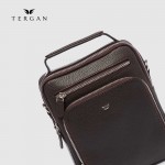 Сумка мужская TERGAN 21482 Кожаная Вертикальная С верхней ручкой и ремнем на плечо  KAHVE LATIGO Темно Коричневый