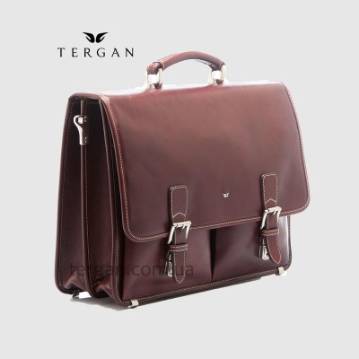 Портфель Кожаный TERGAN 2775 С двумя накладными карманами22TABA VEGETAL Коричневый