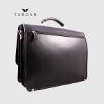 Портфель Кожаный TERGAN 2775 С двумя накладными карманами SIYAH VEGETAL Черный