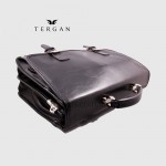 Портфель Кожаный TERGAN 2775 С двумя накладными карманами SIYAH VEGETAL Черный