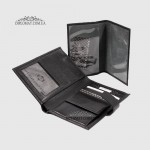 Портмоне мужские c кожаным вкладышем для паспорта TERGAN 1484  SIYAH RUSTIC Черный Черный