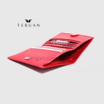 Портмоне мужское TERGAN 1500 Небольшое На кнопке На 10 карточек KIRMIZI RUSTIC Красный Красный