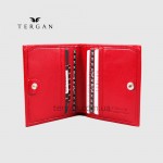 Портмоне мужское TERGAN 1500 Небольшое На кнопке На 10 карточек KIRMIZI RUSTIC Красный Красный