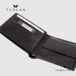 Мужское портмоне кожаное для денег и 9 карточек TERGAN 1254  SIYAH VEGETAL Черный