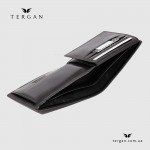 Мужское портмоне кожаное для денег и 9 карточек TERGAN 1254  SIYAH VEGETAL Черный