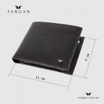 Мужское портмоне кожаное для денег и 9 карточек TERGAN 1254  SIYAH VEGETAL Черный