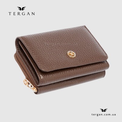 Кошелек женский TERGAN 5798 Кожаный отделение для монет внешнее на молнии KAHVE FLOATER Коричневый